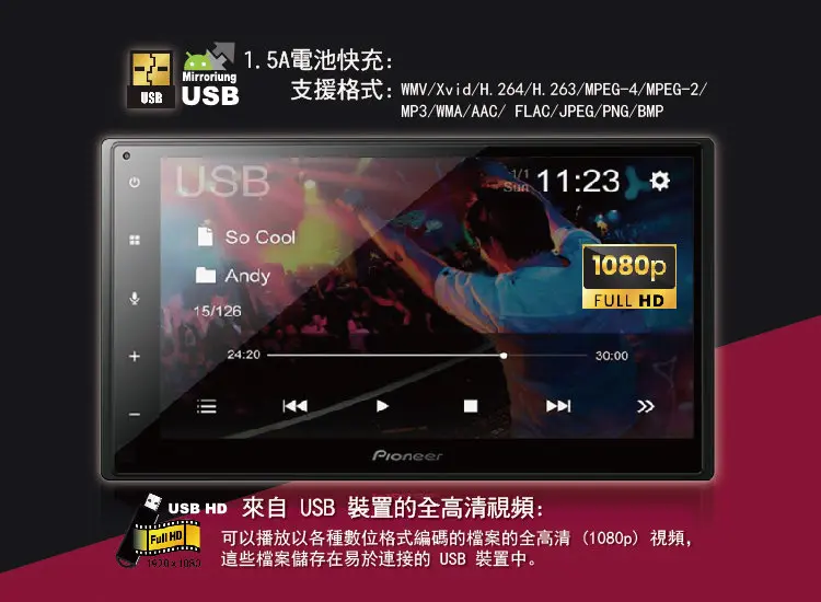 來自USB裝置的全高清影片